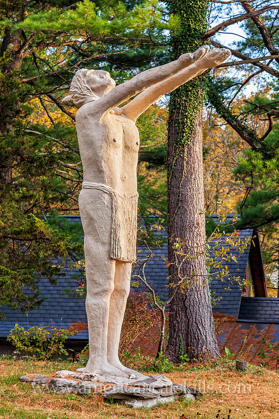 Photograph of the sculpture titled Moon Haw Haw at the Emile Brunel Studio and Sculpture Garden, also known as Brunel Park, at Boiceville, New York in the central Catskills.