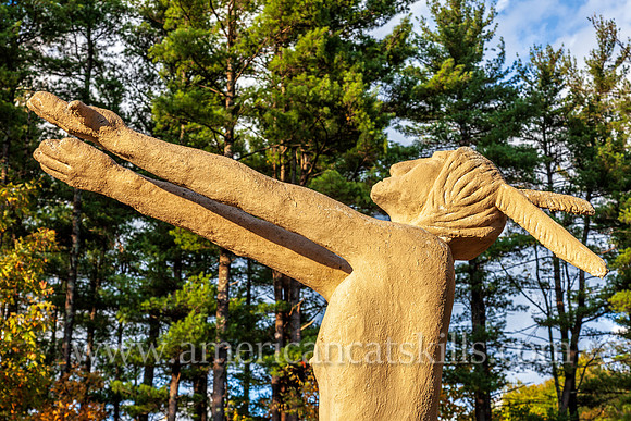 Photograph of the sculpture titled Moon Haw Haw at the Emile Brunel Studio and Sculpture Garden, also known as Brunel Park, at Boiceville, New York in the central Catskills.