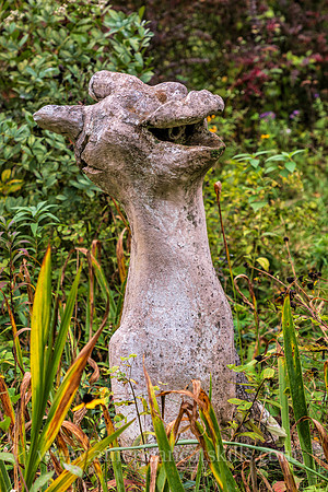Photograph of a sculpture titled The Big Frog at the Emile Brunel Studio and Sculpture Garden, also known as Brunel Park, at Boiceville, New York in the central Catskills.