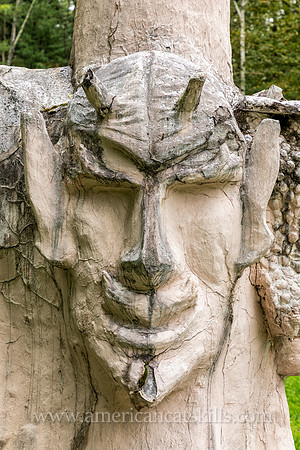 Photograph of the sculpture titled The Great White Spirit at the Emile Brunel Studio and Sculpture Garden, also known as Brunel Park, at Boiceville, New York in the central Catskills.