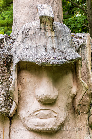 Photograph of the sculpture titled The Great White Spirit at the Emile Brunel Studio and Sculpture Garden, also known as Brunel Park, at Boiceville, New York in the central Catskills.