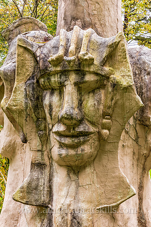 Photograph of the sculpture titled The Great White Spirit at the Emile Brunel Studio and Sculpture Garden, also known as Brunel Park, at Boiceville, New York in the central Catskills.