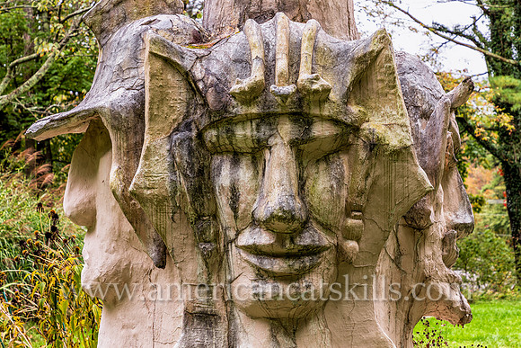 Photograph of the sculpture titled The Great White Hope at the Emile Brunel Studio and Sculpture Garden, also known as Brunel Park, at Boiceville, New York in the central Catskills.