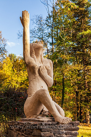 Photograph of the sculpture titled Natache at the Emile Brunel Studio and Sculpture Garden, also known as Brunel Park, at Boiceville, New York in the central Catskills.