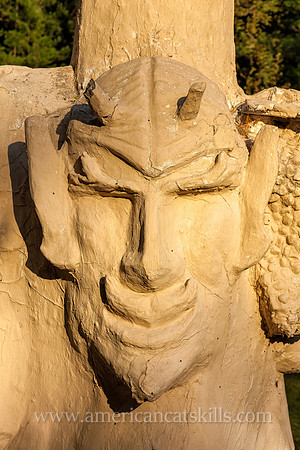 Photograph of the sculpture titled The Great White Spirit at the Emile Brunel Studio and Sculpture Garden, also known as Brunel Park, at Boiceville, New York in the central Catskills.