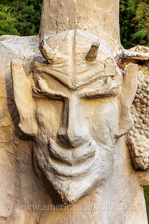 Photograph of the sculpture titled The Great White Spirit at the Emile Brunel Studio and Sculpture Garden, also known as Brunel Park, at Boiceville, New York in the central Catskills.