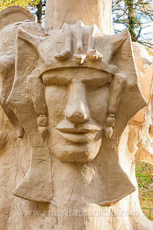 Photograph of the sculpture titled The Great White Spirit at the Emile Brunel Studio and Sculpture Garden, also known as Brunel Park, at Boiceville, New York in the central Catskills.