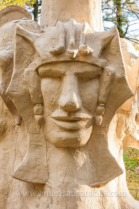 Photograph of the sculpture titled The Great White Spirit at the Emile Brunel Studio and Sculpture Garden, also known as Brunel Park, at Boiceville, New York in the central Catskills.