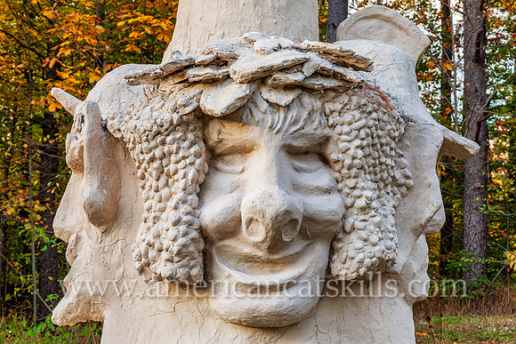 Photograph of the sculpture titled The Great White Spirit at the Emile Brunel Studio and Sculpture Garden, also known as Brunel Park, at Boiceville, New York in the central Catskills.