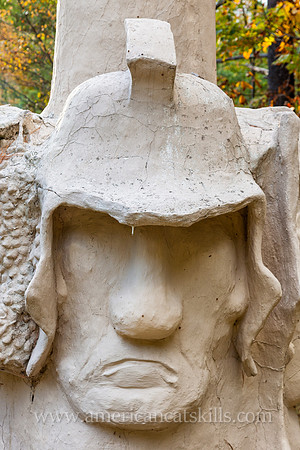 Photograph of the sculpture titled The Great White Spirit at the Emile Brunel Studio and Sculpture Garden, also known as Brunel Park, at Boiceville, New York in the central Catskills.