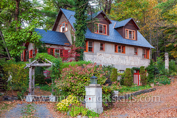 Photograph of Emile Brunel's studio building at the Emile Brunel Studio and Sculpture Garden, also known as Brunel Park, at Boiceville, New York in the central Catskills.