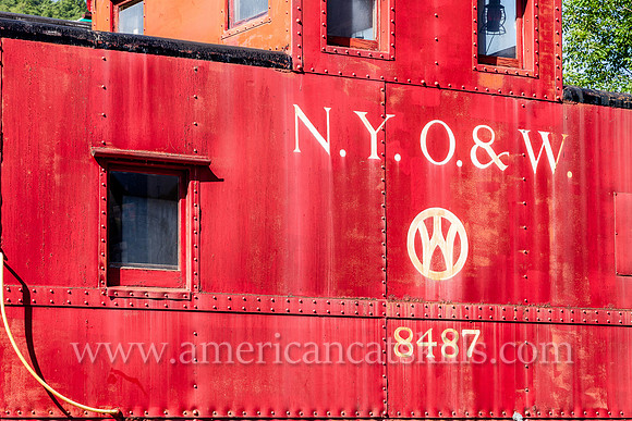 Photograph of a train caboose at the Roscoe O&W Railway Museum in Roscoe, New York.