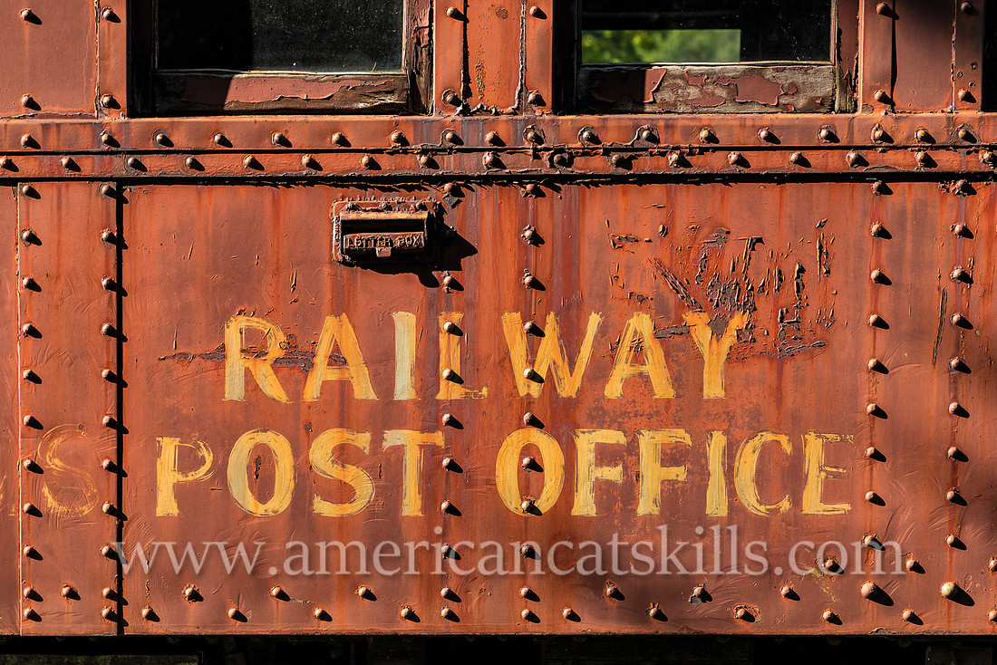 Photograph of a Railway Post Office train at the Delaware and Ulster Railroad in Arkville, New York.