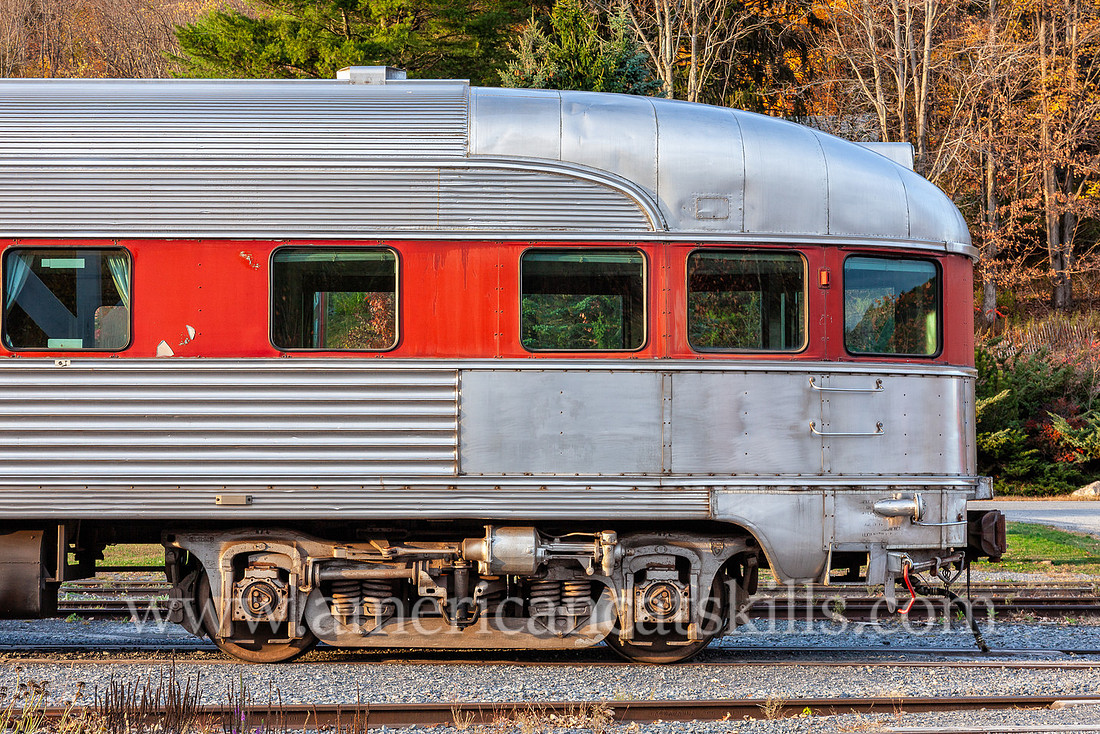 Photograph of the Rip Van Winkle Flyer at the Delaware and Ulster Railroad in Arkville, New York.