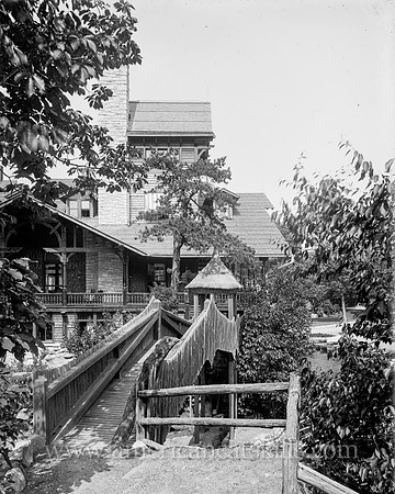 [Lake Mohonk Mountain House, N.Y., rustic bridge]