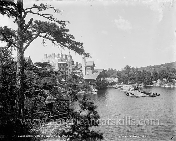 Lake Mohonk [Mountain] House from trail to Eagle Cliff