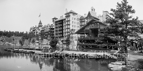 The Boat landing and main entrance, Lake Mohonk House