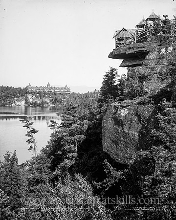 Moss cliff and the Wildmere House, Lake Minnewaska, N.Y.
