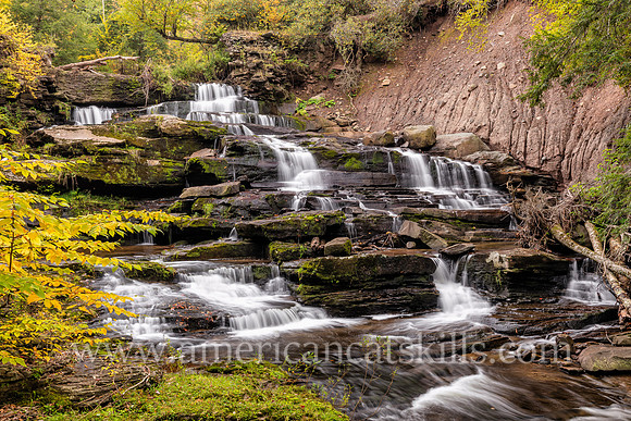Photograph of Cattail Falls, a scenic waterfall located near the hamlet of Livingston Manor, New York.