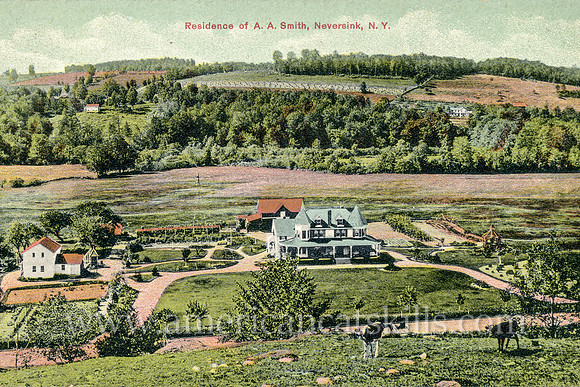 Vintage postcard titled “Residence of A. A. Smith, Neversink, N.Y.” published by photographer Otto Hillig.