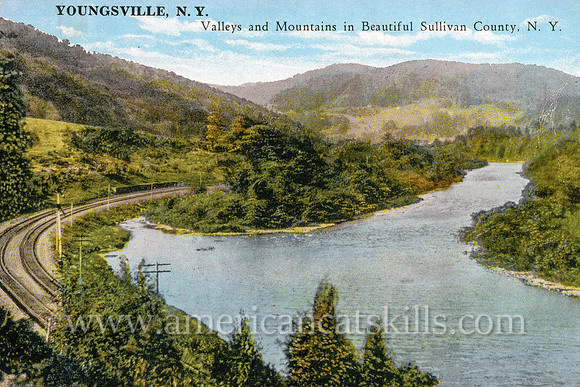 Photographer Otto Hillig published this vintage postcard titled “Youngsville, N.Y. Valleys and Mountains in Beautiful Sullivan County, N.Y.”