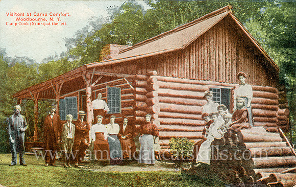 Vintage postcard titled "Visitors at Camp Comfort, Woodbourne, N. Y."