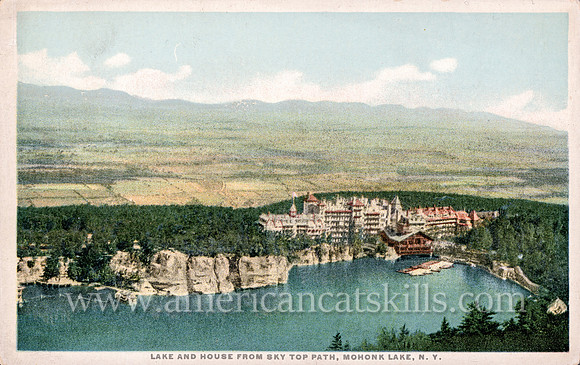 81140_Lake and House From Sky Top Path, Mohonk Lake, N.Y.