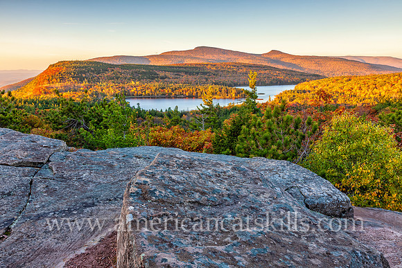 Sunset Rock along the Escarpment Trail is one of the finest views in the Catskills.