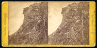 Stereoview titled "Old Man of the Mountain, Franconia, N.H." by photographer Henry S. Fifield of New Hampton, New Hampshire.