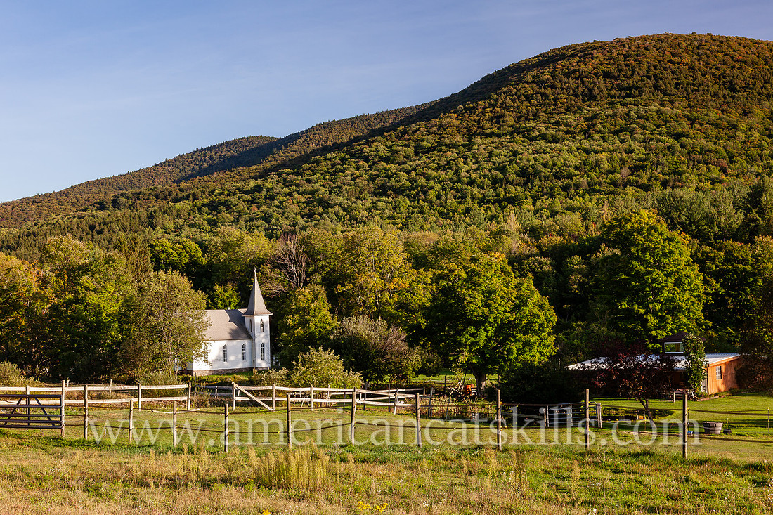 Photograph of the Spruceton Methodist Church, located in the Spruceton Valley in Spruceton, Greene County, New York.