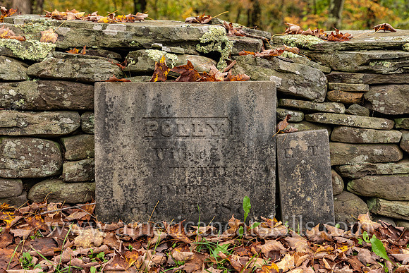 The gravestone of Polly Tuttle at Spruceton Methodist Church in Spruceton, New York.