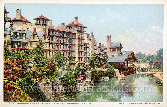 7733, reverse design, name change_Mohonk House From Pine Bluff, Mohonk Lake, N.Y.