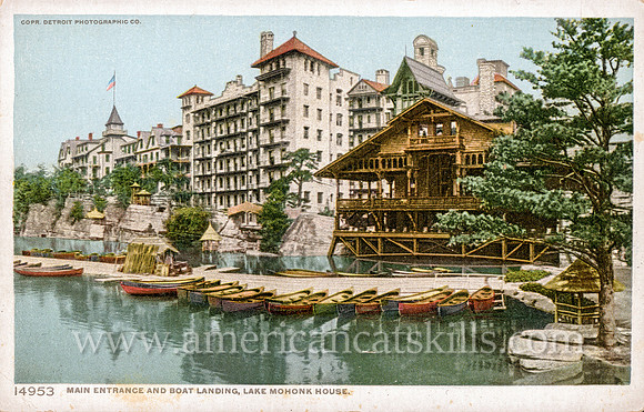 14953_Main Entrance and Boat Landing, Lake Mohonk House