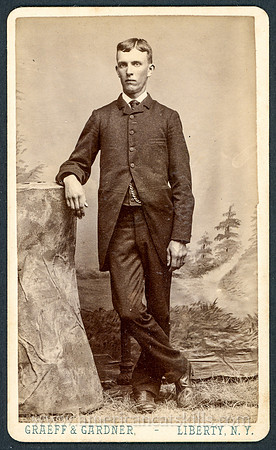 Portrait of a young man taken by photographers Graeff and Gardner of Liberty, New York.