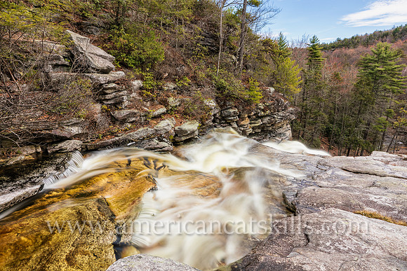 Photograph of Awosting Falls, located within Minnewaska State Park in the Shawangunk Mountains of New York.