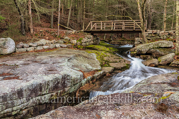 Photograph of Split Rock Falls, which is located on the Coxing Kill in the Mohonk Preserve near New Paltz, New York.
