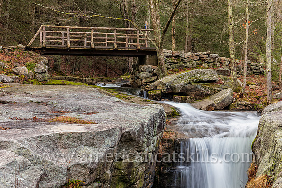 Photograph of Split Rock Falls, which is located on the Coxing Kill in the Mohonk Preserve near New Paltz, New York.