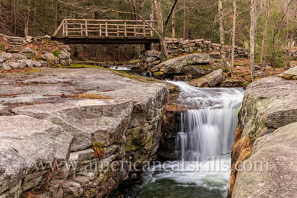 Photograph of Split Rock Falls, which is located on the Coxing Kill in the Mohonk Preserve near New Paltz, New York.