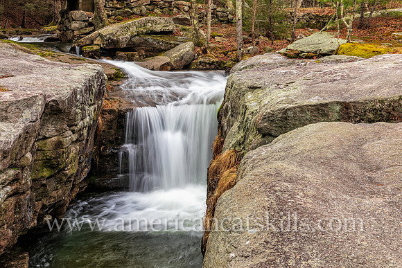 Photograph of Split Rock Falls, which is located on the Coxing Kill in the Mohonk Preserve near New Paltz, New York.