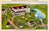 Vintage postcard titled "Fleishman's Inn, Liberty, Sull. Co., N. Y." published by A. S. Landis of Wurtsboro, New York.