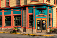 Photograph of the historic Bussy Building in the village of Margaretville, New York.
