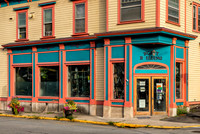 Photograph of the historic Bussy Building in the village of Margaretville, New York.