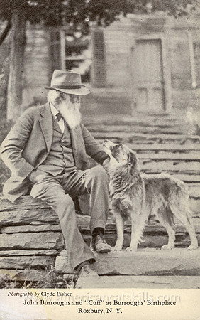 John Burroughs and "Cuff" at Burroughs Birthplace, Roxbury, N.Y.