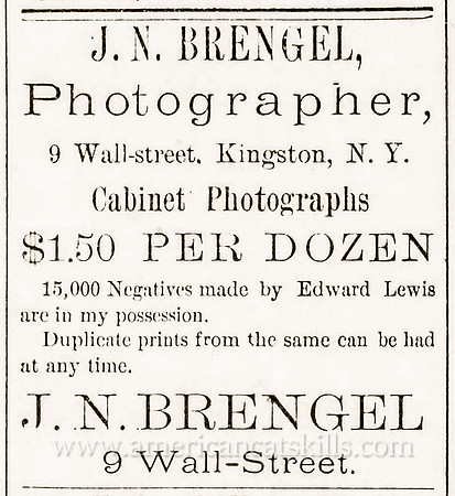 Advertisement for J. N. Brengel, Photographer, Kingston, New York