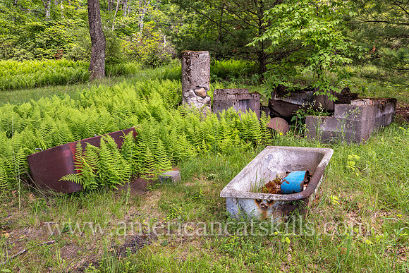 Photograph of an abandoned berry picker cabin in the Shawangunks near Sam’s Point in Minnewaska State Park Preserve.