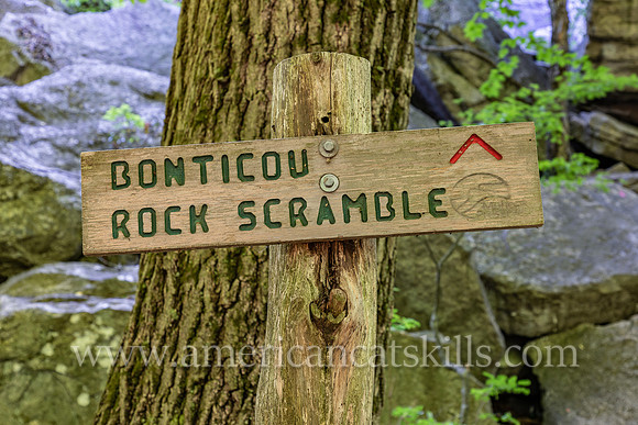 Photograph of Bonticou Crag, located in the Shawangunk Mountains on the Mohonk Preserve near New Paltz, New York.
