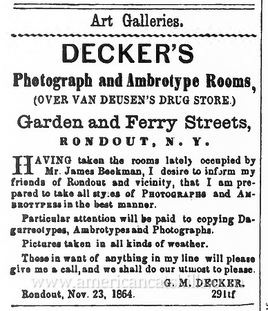 G. M. Decker, Rondout, NY