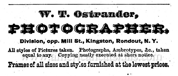 W. T. Ostrander, Rondout, NY