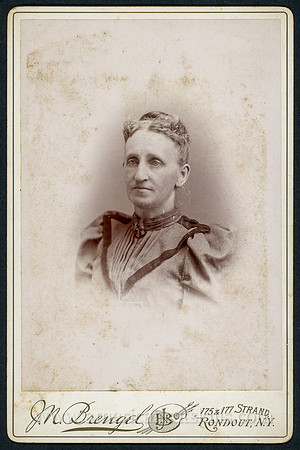 Portrait of an old woman taken by photographer John N. Brengel of Rondout and Kingston, New York.