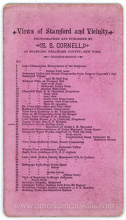 Inventory List, Views of Stamford and Vicinity, S. S. Cornell, Stamford, NY